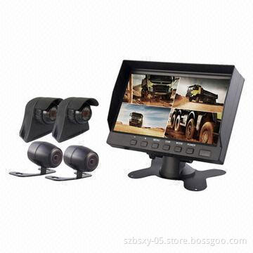 Color CCD Cameras with High Resolution Digital Quad Monitor for Car Security System